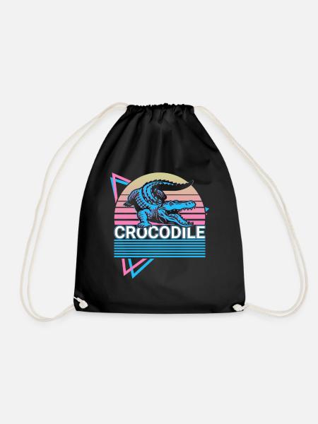 Crocodile Alligator Crocodile Retro Cadeau - Sac de sport léger - noir