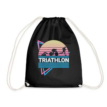 Triathlon Triathlète Retro Cadeau - Sac de sport léger - noir - Devant