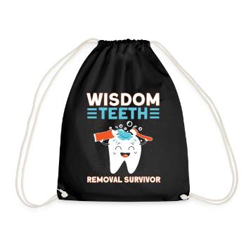 Wisdom Teeth Wisdom Tooth Patient Dentist - Drawstring Bag - black - Front