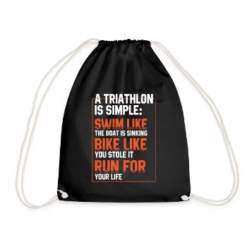 Triathlon Laufen Schwimmen Radfahren Athelete - Turnbeutel - Schwarz - Vorne
