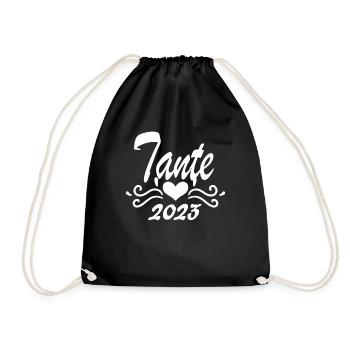 Tante 2023 - Werdende Tante - Tante werden - Turnbeutel - Schwarz - Vorne