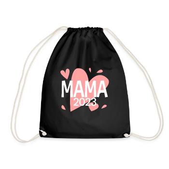 Mama 2023 loading - Werdende Mutter 2023 - Turnbeutel - Schwarz - Vorne