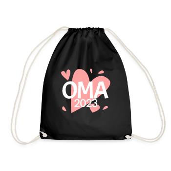 Oma 2023 - Werdende Oma 2023 - Turnbeutel - Schwarz - Vorne