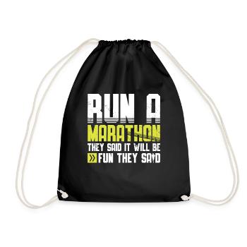 Courir un marathon Ils ont dit que ce serait amusant Ils ont dit - Sac de sport léger - noir - Devant