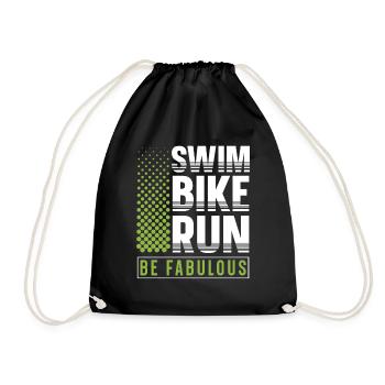 Swim Bike Run Be Fabulous Triathlon Athlet Swim - Turnbeutel - Schwarz - Vorne