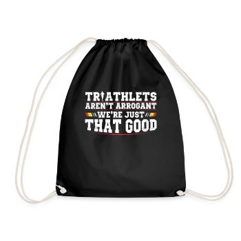Triathleten Sind Nicht Arrogant Triathlon - Turnbeutel - Schwarz - Vorne