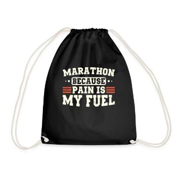 Marathon parce que la douleur est mon carburant Marathon - Sac de sport léger - noir - Devant