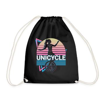 Unicycle Unicycling Unicyclist Retro Gift - Drawstring Bag - black - Front