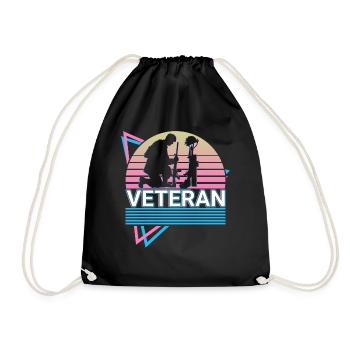 Veteran US Army US Soldier Retro Gift - Drawstring Bag - black - Front