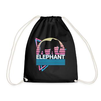 Cadeau rétro éléphant - Sac de sport léger - noir - Devant