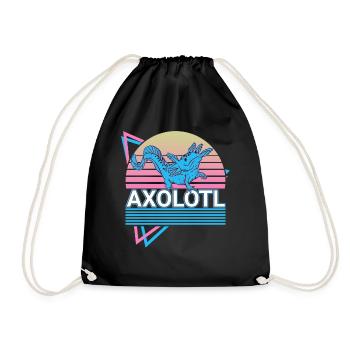 Axolotl Rétro Cadeau - Sac de sport léger - noir - Devant
