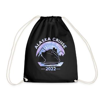 Alaska Cruise 2022 Tie Dye Print For Family Cruise - Drawstring Bag - black - Front