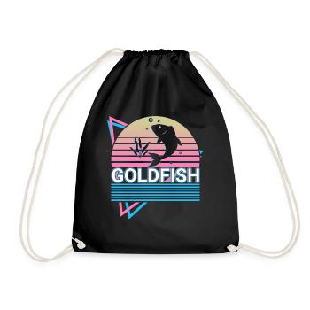 Goldfisch Retro Geschenk - Turnbeutel - Schwarz - Vorne