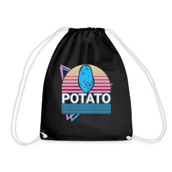 Cadeau rétro pomme de terre - Sac de sport léger - noir - Devant