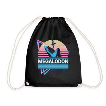 Megalodon Hai Retro Cadeau - Sac de sport léger - noir - Devant