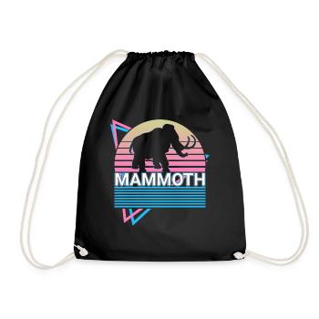 Mammut Elefant Retro Geschenk - Turnbeutel - Schwarz - Vorne