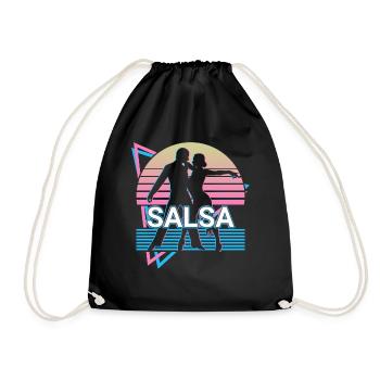 Salsa Dancing Salsa Dancer Retro Gift - Drawstring Bag - black - Front