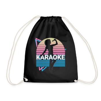 Karaoké Singer Retro Cadeau - Sac de sport léger - noir - Devant