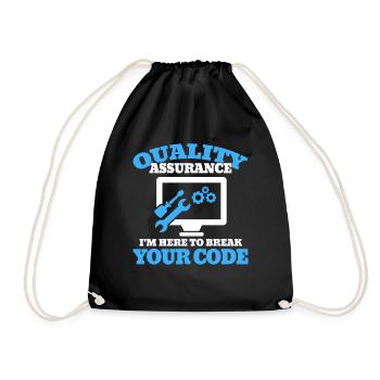 QA Engineer QA Tester Software Tester - Drawstring Bag - black - Front