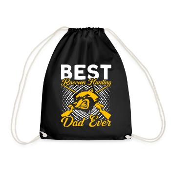 Dad Raccoon Hunting Raccoon Hunter Hunting Vacation - Drawstring Bag - black - Front