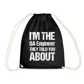 QA Engineer QA Tester Software Tester - Drawstring Bag - black - Front