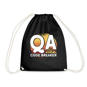 QA Engineer QA Tester Software Tester - Drawstring Bag - black - Front