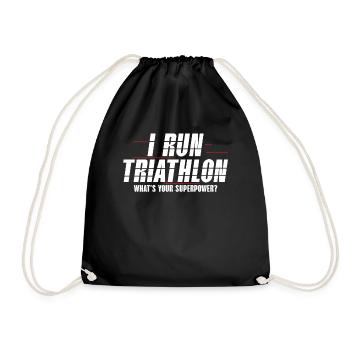Ich Laufe Triathlon Triathlon Athlet Schwimmen - Turnbeutel - Schwarz - Vorne