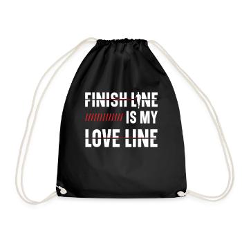 Finish line is my love line - Drawstring Bag - black - Front