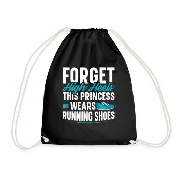 Vergessen Sie High Heels Diese Prinzessin Trägt - Turnbeutel - Schwarz - Vorne