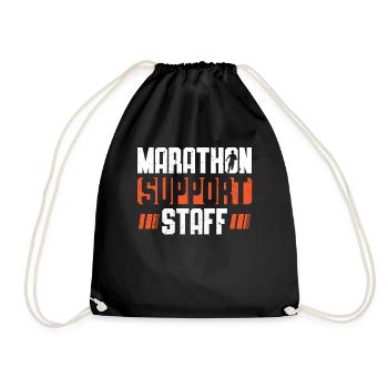 Support staff for marathon runners - Drawstring Bag - black - Front