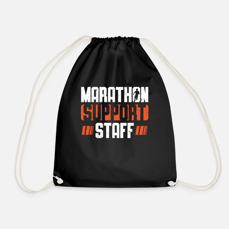 Support staff for marathon runners - Drawstring Bag - black