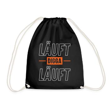 läuft digga läuft Läufer-marathon-bekleidung - Turnbeutel - Schwarz - Vorne