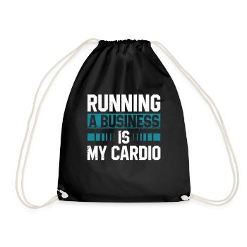 Running a business is my - Drawstring Bag - black - Front