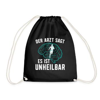 Läufer Marathon Bekleidung Der Arzt sagt es ist - Turnbeutel - Schwarz - Vorne