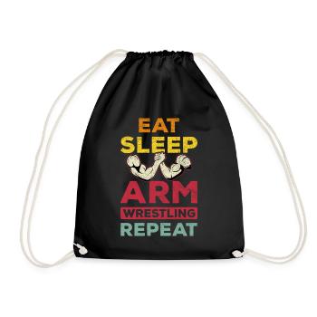 Eating Sleep Arm Press Repetition Arm Press - Drawstring Bag - black - Front