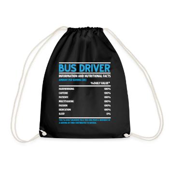 Chauffeur d’autobus scolaire spécialiste de la prestation de services aux étudiants - Sac de sport léger - noir - Devant