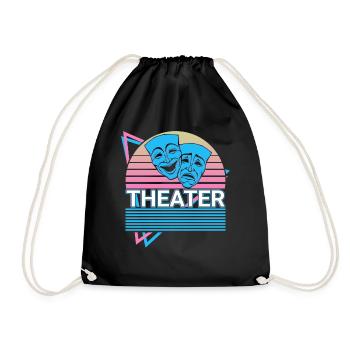 Theatre Mask Drama Comedy Tragedy Theatre Mask - Drawstring Bag - black - Front