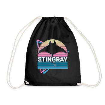 Stingray Manta Rays Retro Cadeau - Sac de sport léger - noir - Devant