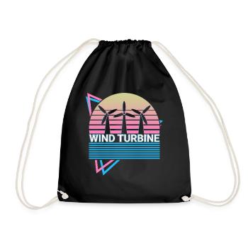 Cadeau rétro d’éolienne - Sac de sport léger - noir - Devant