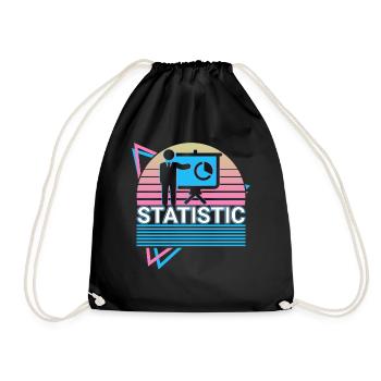 Statistiker Statistiker Retro Geschenk - Turnbeutel - Schwarz - Vorne