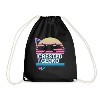 Schopfgecko Retro Geschenk - Turnbeutel - Schwarz - Vorne