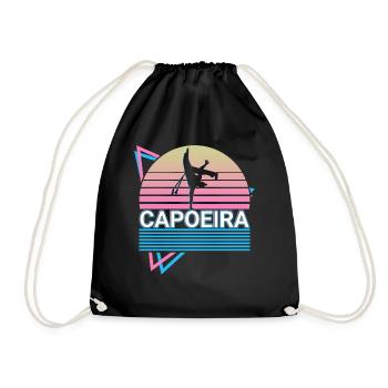 Capoeira Brazilian Martial Arts Retro Gift - Drawstring Bag - black - Front