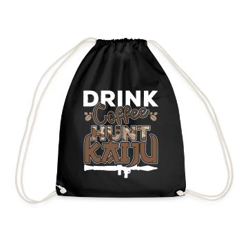 Funny Kaiju Japanese Monster Gift - Drawstring Bag - black - Front