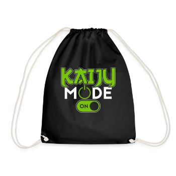 Funny Kaiju Japanese Monster Gift - Drawstring Bag - black - Front