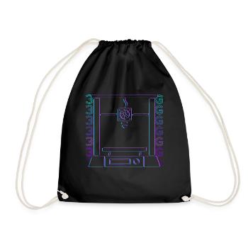 3D Printing 3D Printer Retro Gift - Drawstring Bag - black - Front