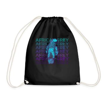 Cadeau rétro perroquet gris africain - Sac de sport léger - noir - Devant