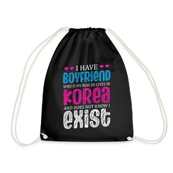 Ich Habe Einen Freund Koreanischer Liebhaber - Turnbeutel - Schwarz - Vorne