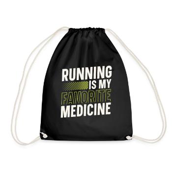 La course à pied est mon médicament préféré - Sac de sport léger - noir - Devant