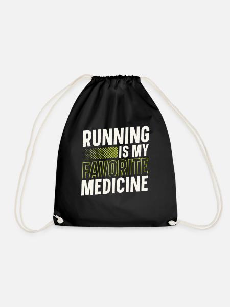 La course à pied est mon médicament préféré - Sac de sport léger - noir