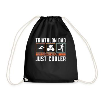 Triathlon-vater Triathlon-sportler Schwimmen - Turnbeutel - Schwarz - Vorne